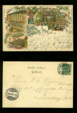 HAGEN farb-Litho-AK Caffee Putsch drei Ansichten 1899 (d6625)