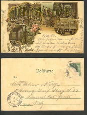 Dortmund farb-Litho-AK Gruss a d Restaurant Stad(d3248)