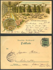 Dortmund farb-Litho-AK Gruss a d Restaurant Stad(d3247)
