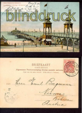 Scheveningen farb-AK Wandelhoofd Wilhelmina 1913(a0032)