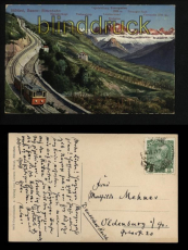 Bozen farb-AK Rittenbahn mit Panoramaansicht 1911 (a0941)