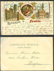 Firenze farb-Litho-AK Ricordo di Frienze 1897 (a0775)