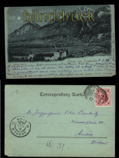 Gruss aus Innsbruck sw-AK Schloss Ambras 1899 Mondscheinkarte  (a0980)