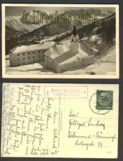 St. Maria Waldrast sw-Foto-AK Landpoststempel P. Deutsch Matrei 1939 (a0675)