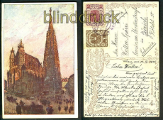 Wien farb-AK Stephansdom Knstlerkarte 1921 (a0519)