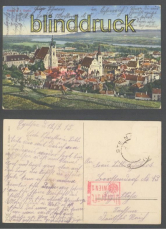 Krems an der Donau farb-AK Totalansicht 1915 Zensur Wien (a1105)