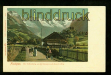 FRUTIGEN farb-AK die Tellenburg an der Strasse nach Kaudersteg ungebraucht (a2060)