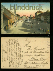 Marburg a. d. Drau farb-AK Hauptplatz Feldpost 1917 (a2086)