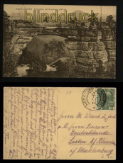 Prebischtor mit Rosenberg sw-AK Bhm. Schweiz 1913 (a0961)