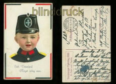 dt Feldpost 1. WK farb-AK Lieb Vaterland magst ruhig sein 1917 (d0025)