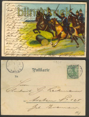 Husaren im Angriff farb-AK Verden 1905 (d4092)