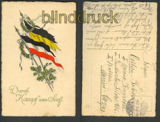 Durch Kampf zu Sieg farb-AK Feldpost 1915 (d4173)