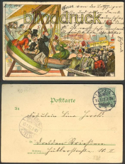 Gru� von der Leipziger Messe farb-Litho 1902 (d3652)