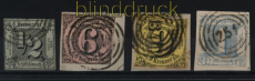 Thurn und Taxis Mi #  3, 15, 9 und 10 gestempelt (32985)