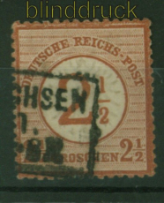 dt. Reich Mi 29 gestempelt 2 1/2 Groschen auf 2 1/2 Groschen (29628)