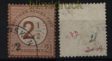 dt. Reich Mi #  29 gestempelt 2 1/2 Groschen auf 2 1/2 groer Schild (31741)