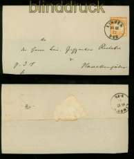dt. Reich Mi # 14 gestempelt auf Teilbriefhlle LINGEN 30.11.1872 (35151)