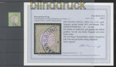 dt. Reich Mi #  17 a  blauer Stempel HERMANNSBURG Fotobefund Krug BPP (42844)