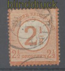 dt. Reich Mi #  29 gestempelt 2 1/2 auf 2 1/2 Kreuzer groer Schild gepr. Krug BPP (42846)