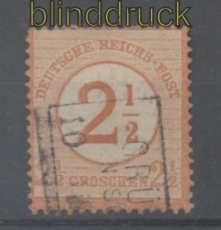 dt. Reich Mi #  29 gestempelt 2 1/2 auf 2 1/2 Kreuzer groer Schild (35940)