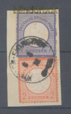 dt. Reich Mi #   8 und 10 gestempelt Briefstck (45285)