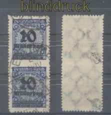dt. Reich Mi # 335 B senkrechtes Paar gestempelt geprft Winkler BPP (45369)