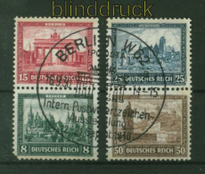 dt. Reich Mi # 446/49 senkrechte Paare aus Block 1 Sonderstempel (41490)