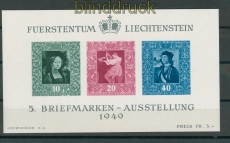 Liechtenstein Mi # Block 5 Briefmarkenausstellung postfrisch (26123)