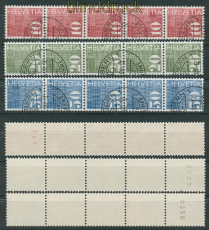 Schweiz Mi # 933/35 im 5er-Rollenstreifen gestempelt (25215)
