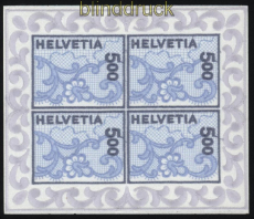 Schweiz Mi # 1726 Stickereimarke Kleinbogen postfrisch (29020)
