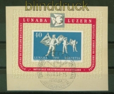 Schweiz Mi # Block 14 LUNABA 1951 Sonderstempel Briefstck (42552)