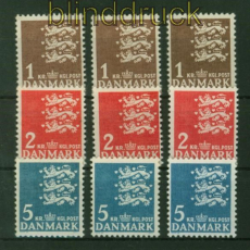 Dnemark Mi #  289/91 x (3) postfrisch kleines Reichswappen (42518)