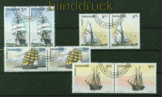 Dnemark Mi # 1057/60 Segelschulschiffe gestempelt waagerechte Paare (42524)