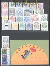 Estland postfrische Marken aus 1991 bis 1993 incl. GSU und Notausgabe Tallinn (30308)