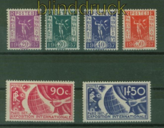Frankreich Mi # 328/33 Weltausstellung postfrisch (42052)