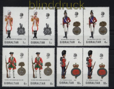 Gibraltar Mi # 302/05 postfrisch Militruniformen waagerechte Paare (33529)