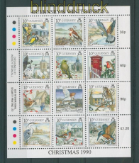 Guernsey Mi # 501/12 postfrischer Kleinbogen Vgel (27633)