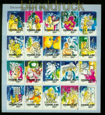Niederlande Mi # 1835/84 postfrisches Folienblatt Dezembermarken 2000 (35488)