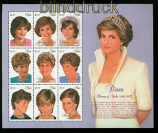 Nevis Mi # 1158/66 Prinzessin Diana postfrischer Kleinbogen (35342)