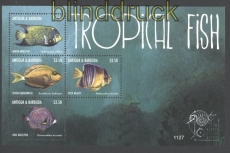 Antigua & Barbuda Mi # 4968/71Tropische Fische postfrischer Kleinbogen (29809)