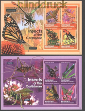 St. Vincent Mustique Mi # 206/13 Insekten der Karibik zwei postfrische Kleinb�gen (29846)