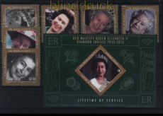 St. Lucia Mi # 1300/05 und Block 73 60. Thronjubilum von Knigin Elisabeth II postfrisch (30942)
