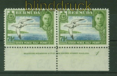 Bermuda Mi #  109 waagerechtes Paar Unterrand mit DZ 1 postfrisch (35535)