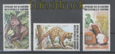 Kamerun Mi # 1019/21 Bedrohte Tiere postfrisch (43479)