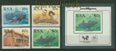Südafrika Mi # 766/69 und Block # 22 Komoren-Quastenflosser postfrisch (41402)