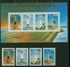 Sri Lanka Mi # 1098/1101 und Block 61 postfrisch Leuchttrme (35585)