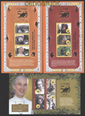 Gambia 50 Jahre Gombe The Jane Goodall Institute 3 postfrische Kleinbgen (29942)