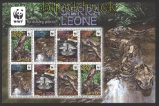 Sierra Leone WWF Schlangen Gabunviper postfrischer Kleinbogen (29977)