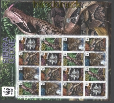 Sierra Leone WWF Schlangen Gabunviper postfrischer Kleinbogen (29978)