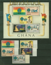 Ghana Mi # 424/38 A und Block 42 postfrisch Pfadfinderinnen (41252)